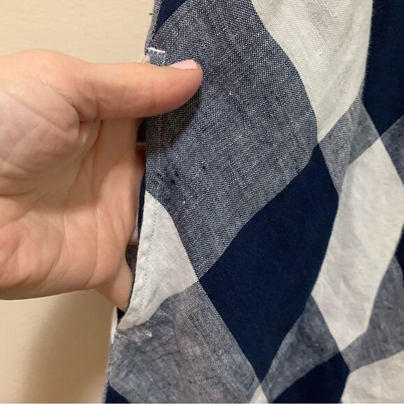 Crown & Ivy Blue and White Checkered Gingham Midi Dress size large - Picture 4 of 7